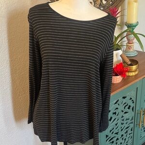 Black Striped Women's Top